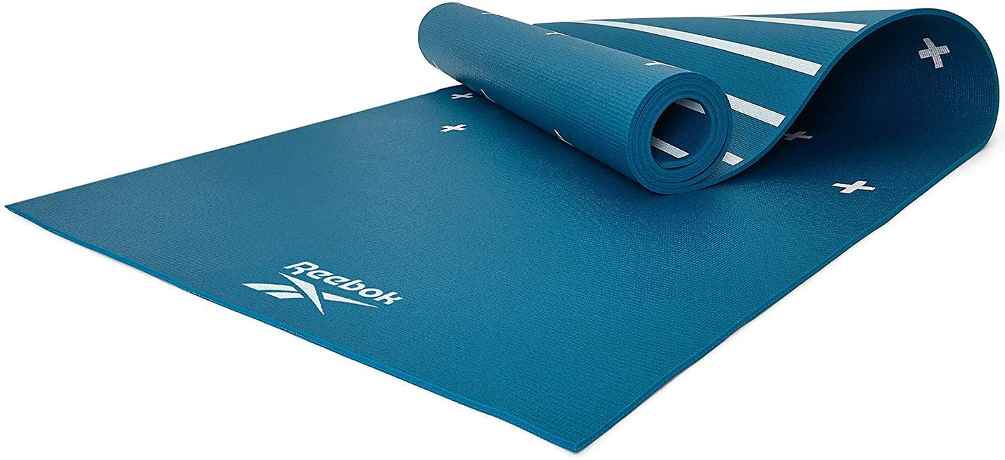 REEBOK DOUBLE SIDED 4MM YOGA MAT STRIPES GREEN